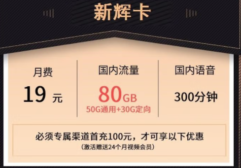 萊蕪移動熱賣新輝卡 月租19元可享50G通用+30G定向流量+300分鐘通話+24個月會員。