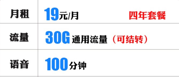 【長期可選號】邢臺聯通 5G探花卡 19元包30G通用流量（可結轉）+100分鐘 +贈送視頻會員