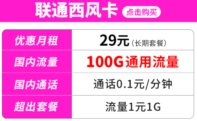 聯(lián)通東西南北風流量卡 月租低至9元起 高速流量不限速不限APP