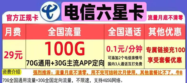 長期永久可用的流量卡套餐推薦 無需換卡29元、39元100G+首月免費用