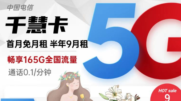 擁有超低月租超多流量的電信流量卡|9元165G千慧卡、19元175G千優卡|首月免費