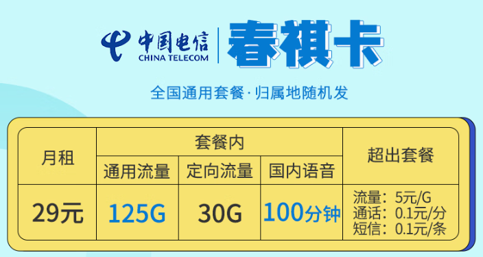 大流量卡免費領取入口！部分地區(qū)不可申請!【電信春祺卡+電信新春卡】