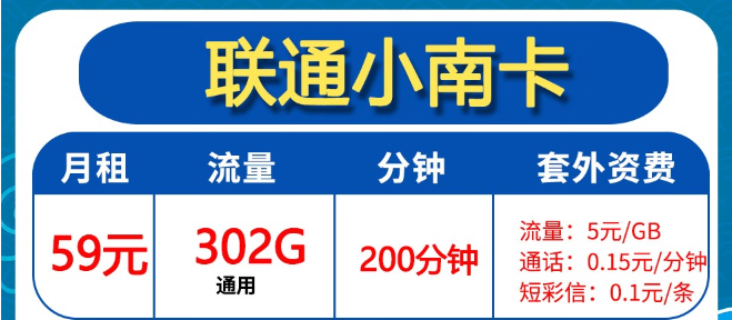 聯(lián)通流量卡申請(qǐng)|29元103G、59元302G|全通用無(wú)定向！