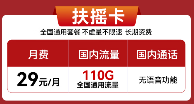 實惠好用的流量卡推薦！29元110G、29元100G通用流量卡！